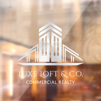 Abstraktes Immobilien-Logo | Silber Fensteraufkleber