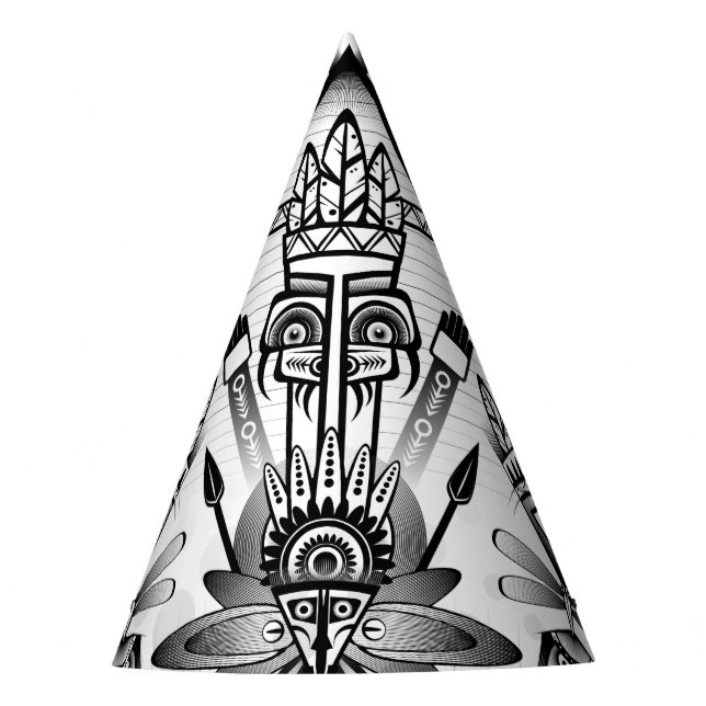 Abstraktes Indianerstamm Partyhütchen (Vorderseite)