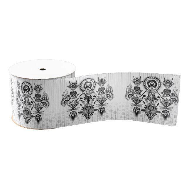Abstraktes Indianerstamm Ripsband (Spule)