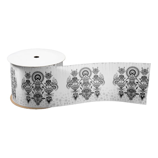 Abstraktes Indianerstamm Satinband (Spule)