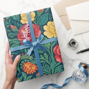 Abstraktes Indisches Rosen Schmetterlinge Geschenk Geschenkpapier