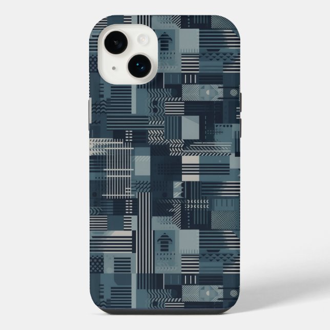 Abstraktes Industriemuster iPhone 14 Plus Hülle (Rückseite)