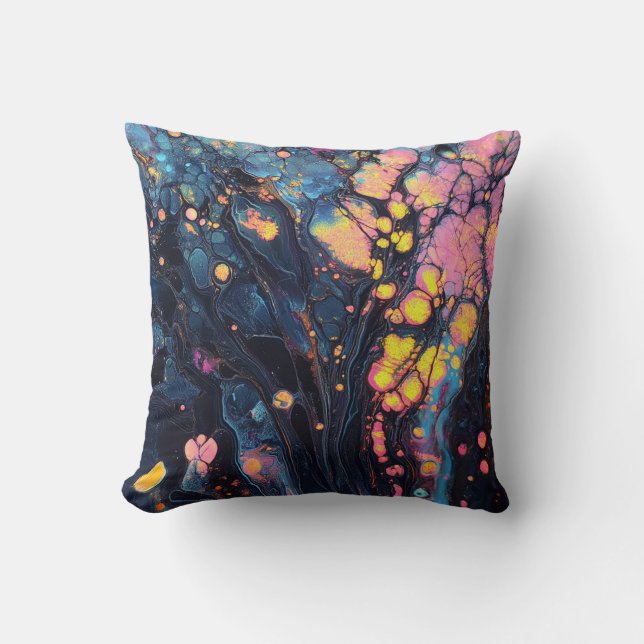 Abstraktes Iridescent Art Throw Kissen (Vorderseite)