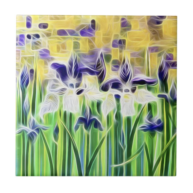 Abstraktes Iris-Fliesenteil Fliese (Vorderseite)