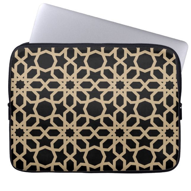 Abstraktes islamisches arabisches geometrisches Mu Laptopschutzhülle (Vorderseite)