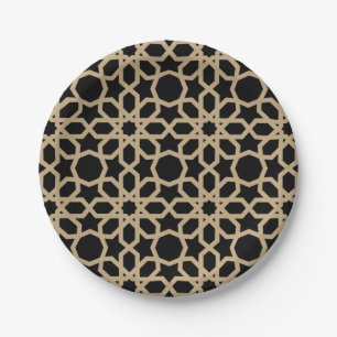 Abstraktes islamisches arabisches geometrisches Mu Pappteller