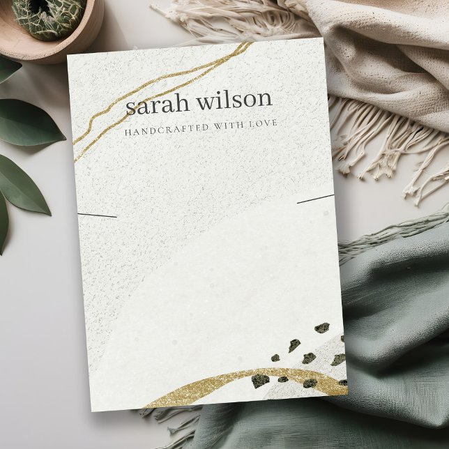 Abstraktes Ivory Black Gold Necklace Band Display Visitenkarte (Von Creator hochgeladen)