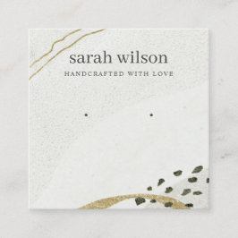 Abstraktes Ivory Black Gold OEarring Study Display Quadratische Visitenkarte