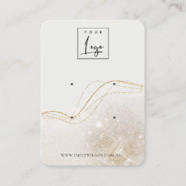 Abstraktes Ivory-Gold-Glitzer-Logo 2 Visitenkarte