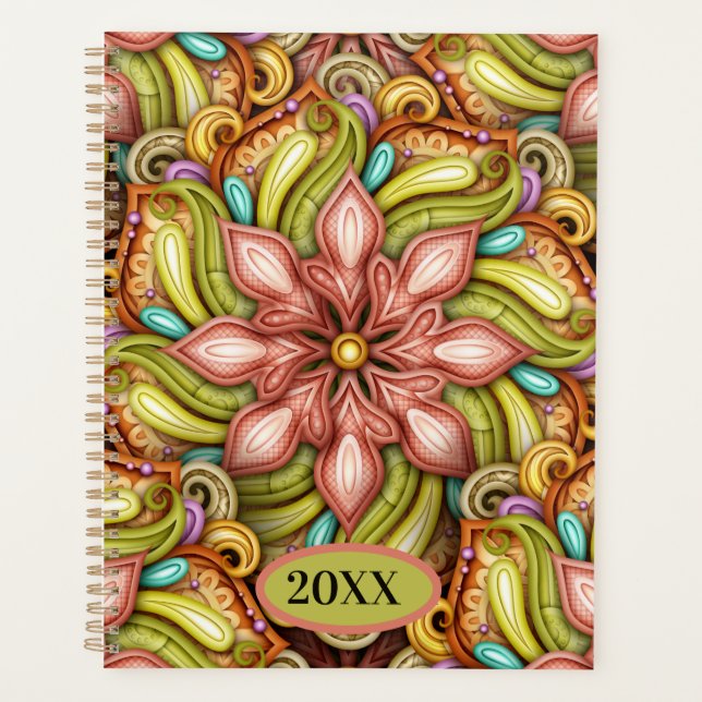 Abstraktes Jahr Planer (Vorderseite)