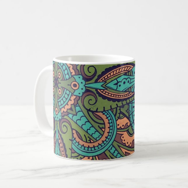 Abstraktes Jugendstil-Motiv Christdresser Kaffeetasse (Vorderseite Links)