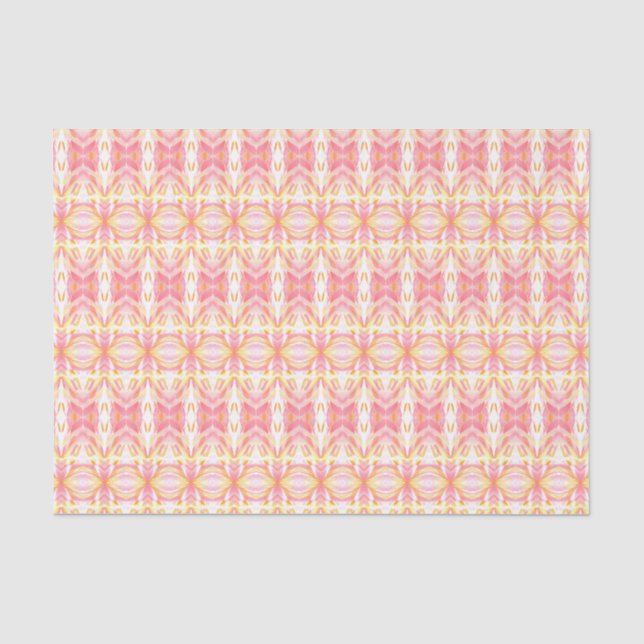 Abstraktes Kaleidoskop-Muster, rosa Gewebpapier Seidenpapier (Vorderseite)