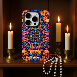 Abstraktes kaleidoskopisches Muster mit visueller  iPhone 16 Pro Hülle