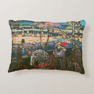 Abstraktes Kandinsky-Reitpaar farbenfroh Dekokissen