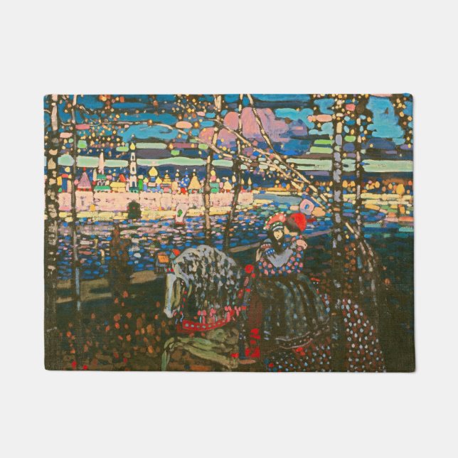 Abstraktes Kandinsky-Reitpaar farbenfroh Fußmatte (Vorderseite)
