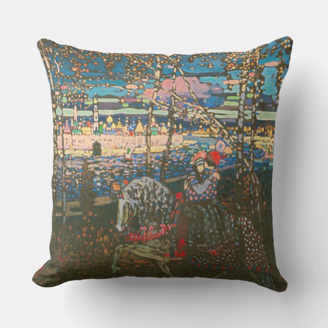 Abstraktes Kandinsky-Reitpaar farbenfroh Kissen (Vorderseite)