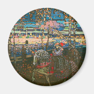 Abstraktes Kandinsky-Reitpaar farbenfroh Magnet