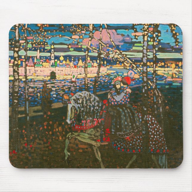 Abstraktes Kandinsky-Reitpaar farbenfroh Mousepad (Vorne)