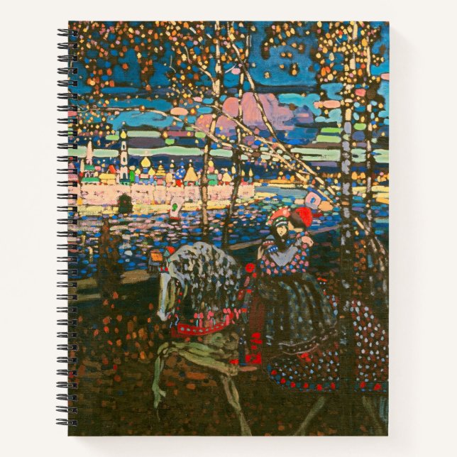 Abstraktes Kandinsky-Reitpaar farbenfroh Notizbuch (Vorderseite)