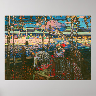 Abstraktes Kandinsky-Reitpaar farbenfroh Poster