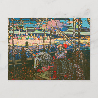 Abstraktes Kandinsky-Reitpaar farbenfroh Postkarte