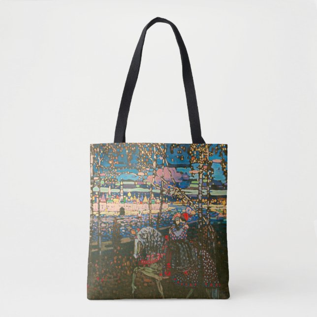 Abstraktes Kandinsky-Reitpaar farbenfroh Tasche (Vorderseite)