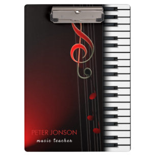 Abstraktes Klavier und Roter Clef Klemmbrett