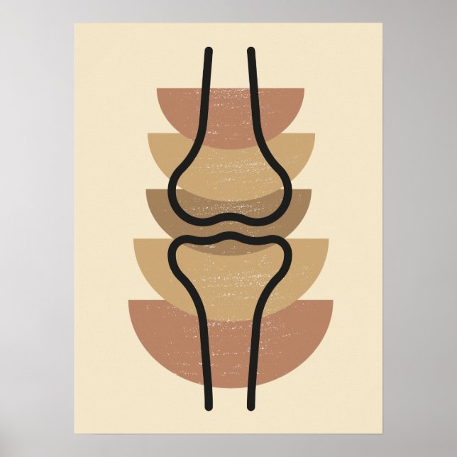 Abstraktes Knie-Gelenkmedizinisches Kunstposter Poster (Vorne)