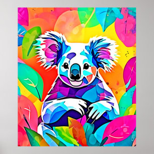 Abstraktes Koala-Design Poster