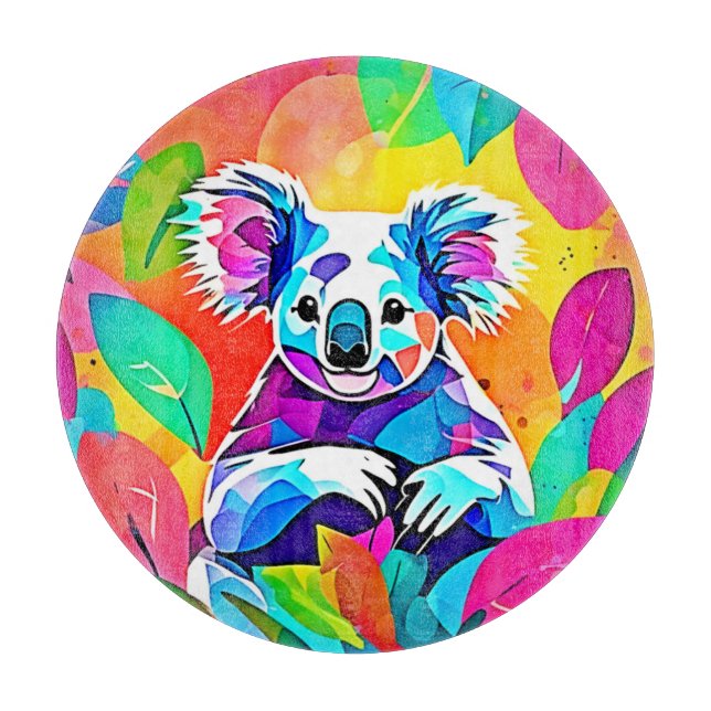 Abstraktes Koala-Design Schneidebrett (Vorderseite)