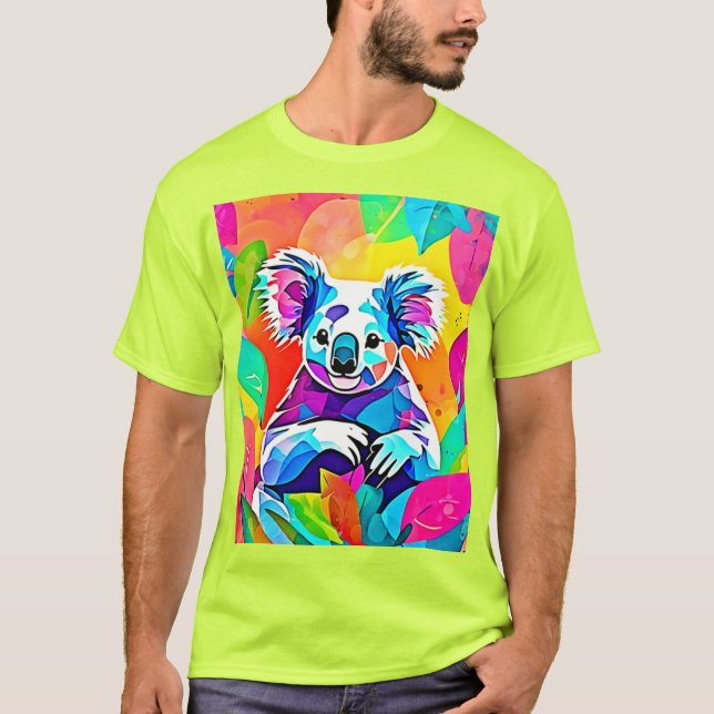 Abstraktes Koala-Design T-Shirt (Vorderseite)