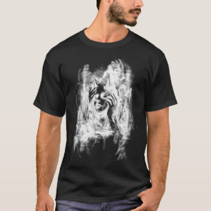 Abstraktes Kohle-Skizzen-Gesicht Kunst Mädchen T-Shirt
