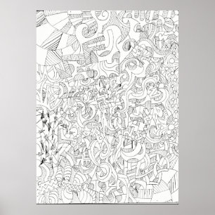 Abstraktes Kontur-Plakat Poster