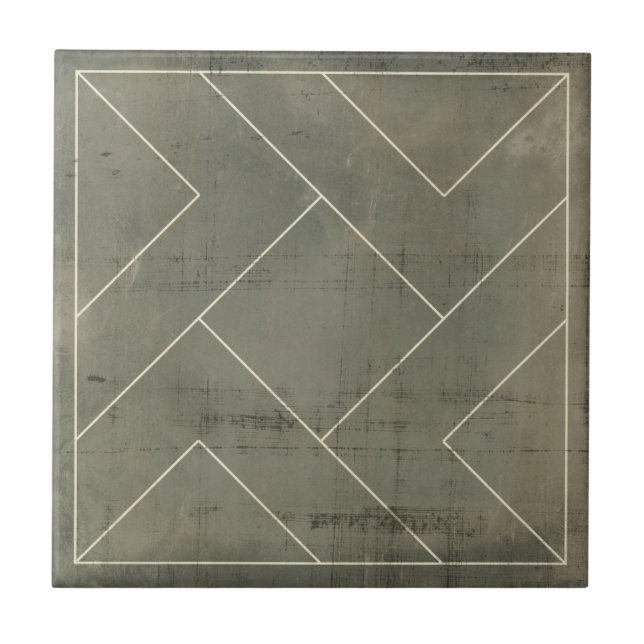 Abstraktes Konzept mit geometrischen Formen Fliese (Vorderseite)