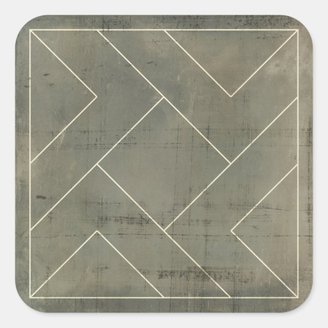 Abstraktes Konzept mit geometrischen Formen Quadratischer Aufkleber (Vorderseite)