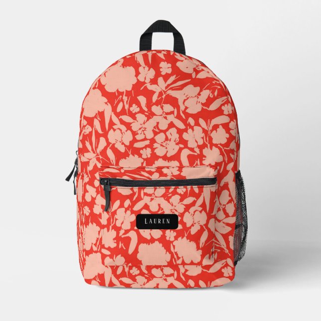 Abstraktes Korallenmuster Bedruckter Rucksack (Vorderseite)