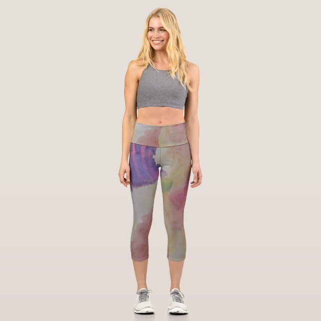 Abstraktes Korallenriff Capri Leggings (Vorderseite)