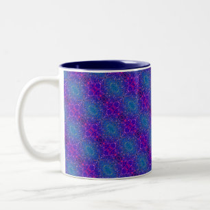 Abstraktes kosmische Damast-Muster Zweifarbige Tasse