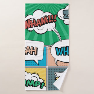 Abstraktes kreatives Konzept Comic Pop Art Blank Badehandtuch