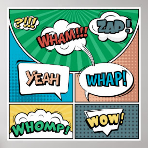 Abstraktes kreatives Konzept Comic Pop Art Blank Poster