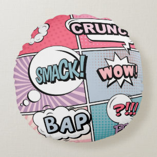 Abstraktes kreatives Konzept Comic Pop Art Blank Rundes Kissen