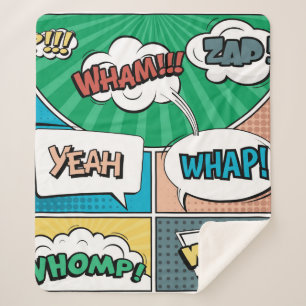 Abstraktes kreatives Konzept Comic Pop Art Blank Sherpadecke