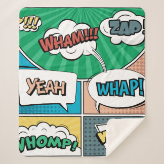 Abstraktes kreatives Konzept Comic Pop Art Blank Sherpadecke