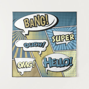 Abstraktes kreatives Konzept Comic Pop Art Blank Wandteppich
