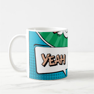 Abstraktes kreatives Konzept Comic Pop-Art-Stil bl Kaffeetasse