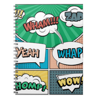 Abstraktes kreatives Konzept Comic Pop-Art-Stil bl Notizblock