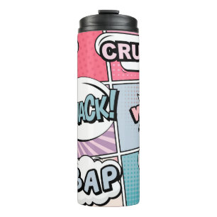 Abstraktes kreatives Konzept Comic Pop-Art-Stil bl Thermosbecher