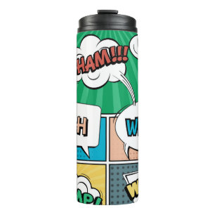 Abstraktes kreatives Konzept Comic Pop-Art-Stil bl Thermosbecher