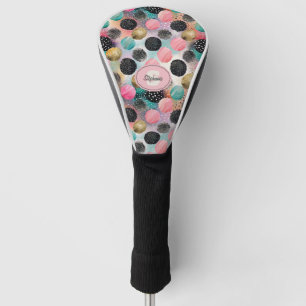 Abstraktes Kreismuster - mit Glitzer und Fußklamme Golf Headcover