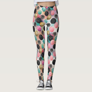 Abstraktes Kreismuster - mit Glitzer und Fußklamme Leggings
